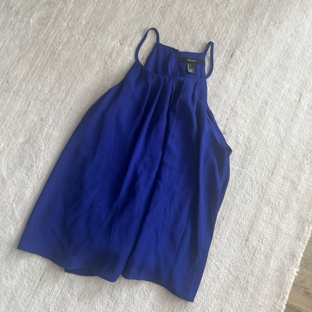 Women’s Forever 21 Blue Halter Top Flowy Size Small